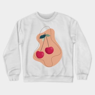 Modern Cherry Illustration Crewneck Sweatshirt